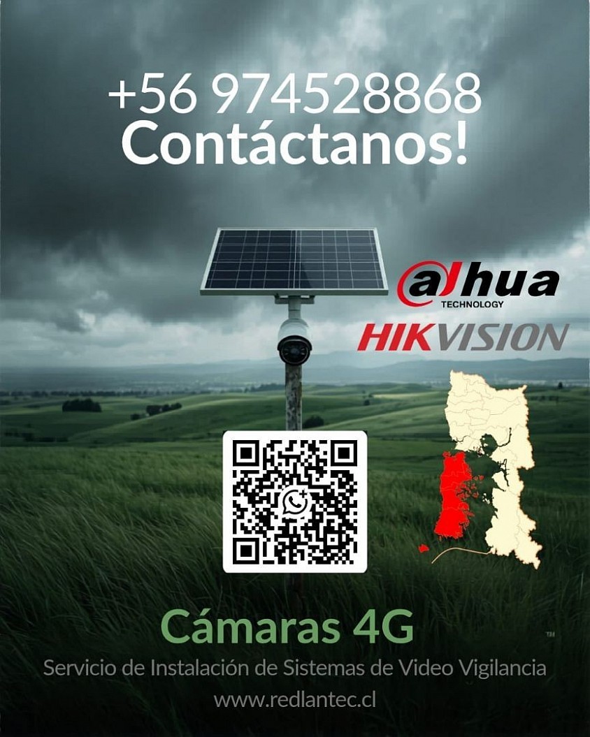 Camaras seguridad 4g chiloe solar poste